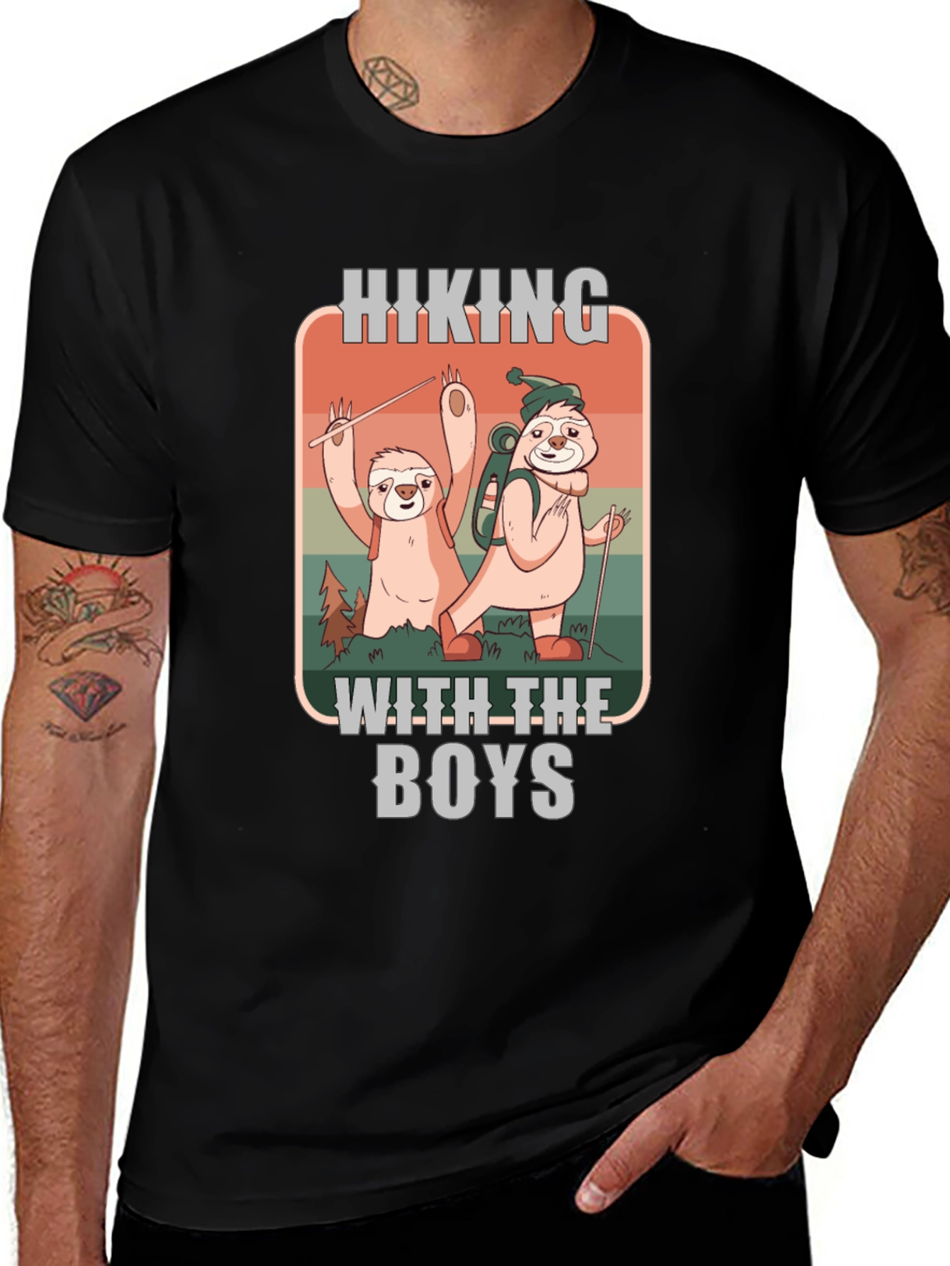 Hiking With The Boys Sloth T-Shirt
