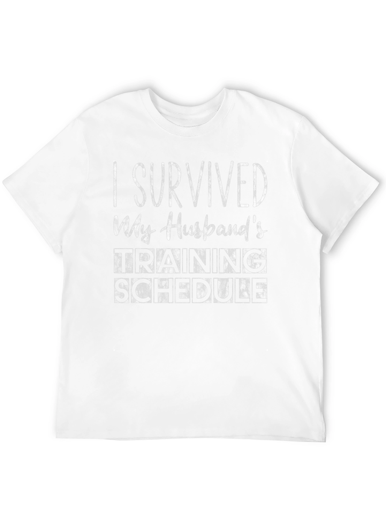 Humorous I Survived Husbands Training Black T-Shirt