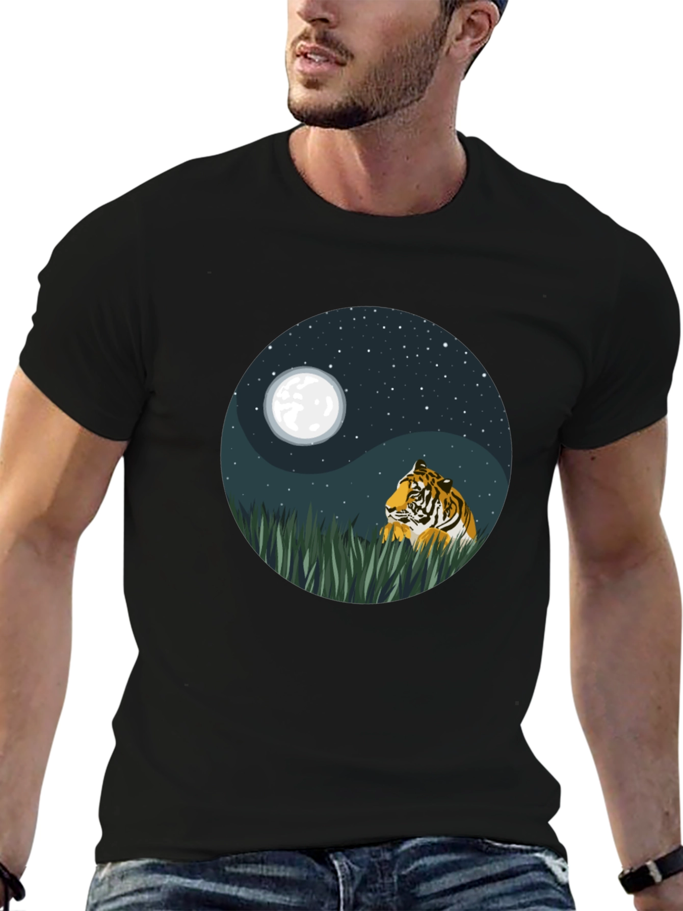 Yin Yang Tiger Graphic Tee - Nature Inspired Design