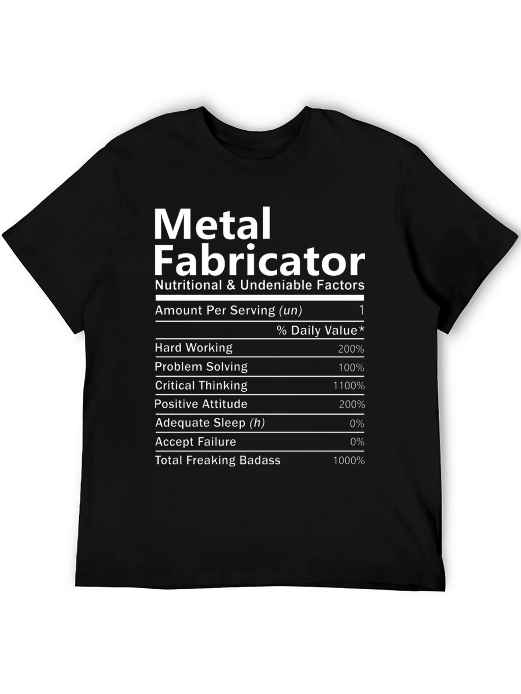 Metal Fabricator Nutrition Facts T-Shirt
