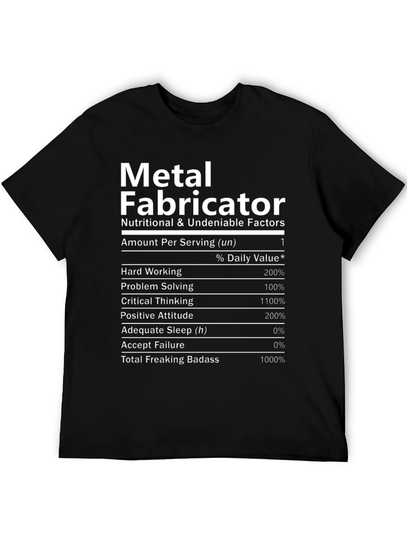 Metal Fabricator Nutrition Facts T-Shirt