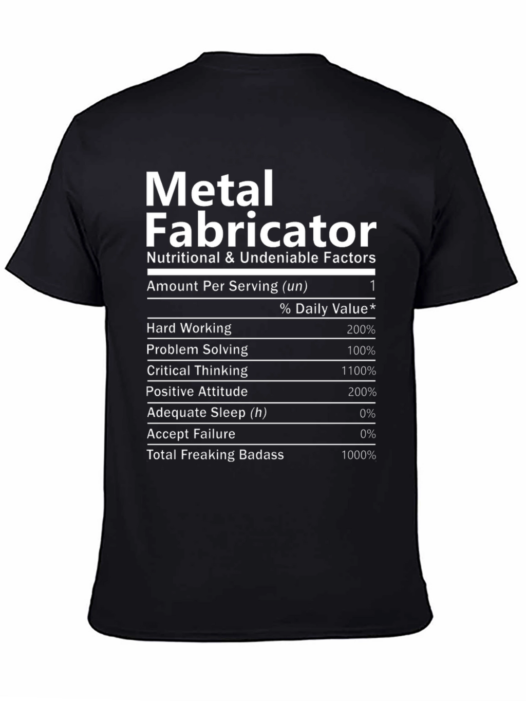 Metal Fabricator Nutrition Facts T-Shirt