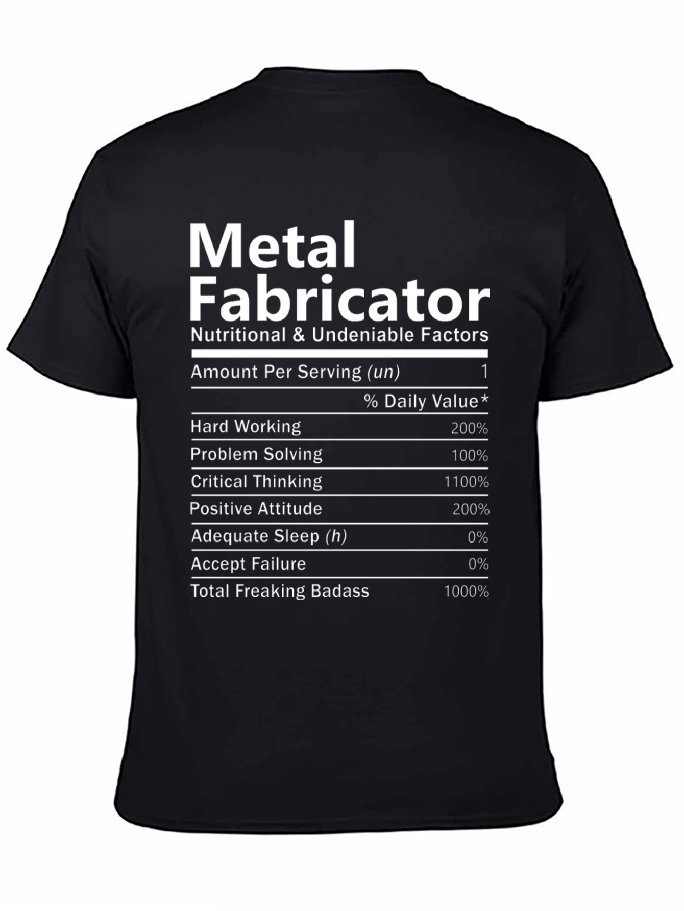 Metal Fabricator Nutrition Facts T-Shirt