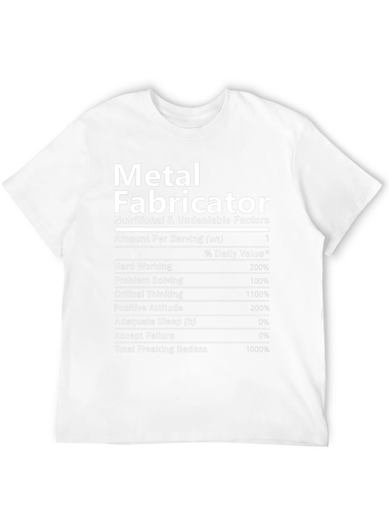 Metal Fabricator Nutrition Facts T-Shirt
