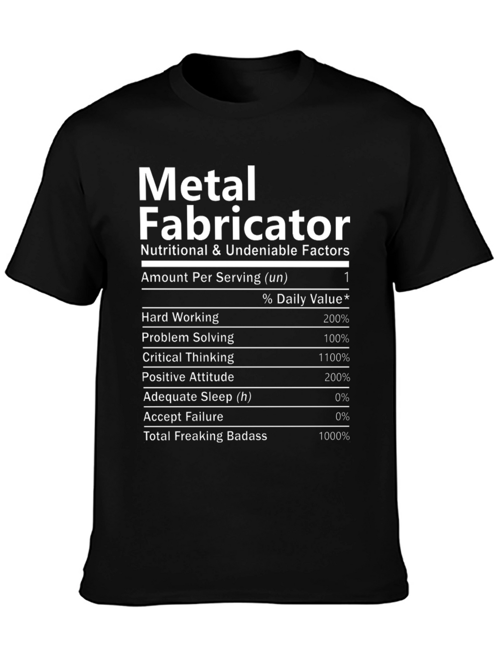 Metal Fabricator Nutrition Facts T-Shirt