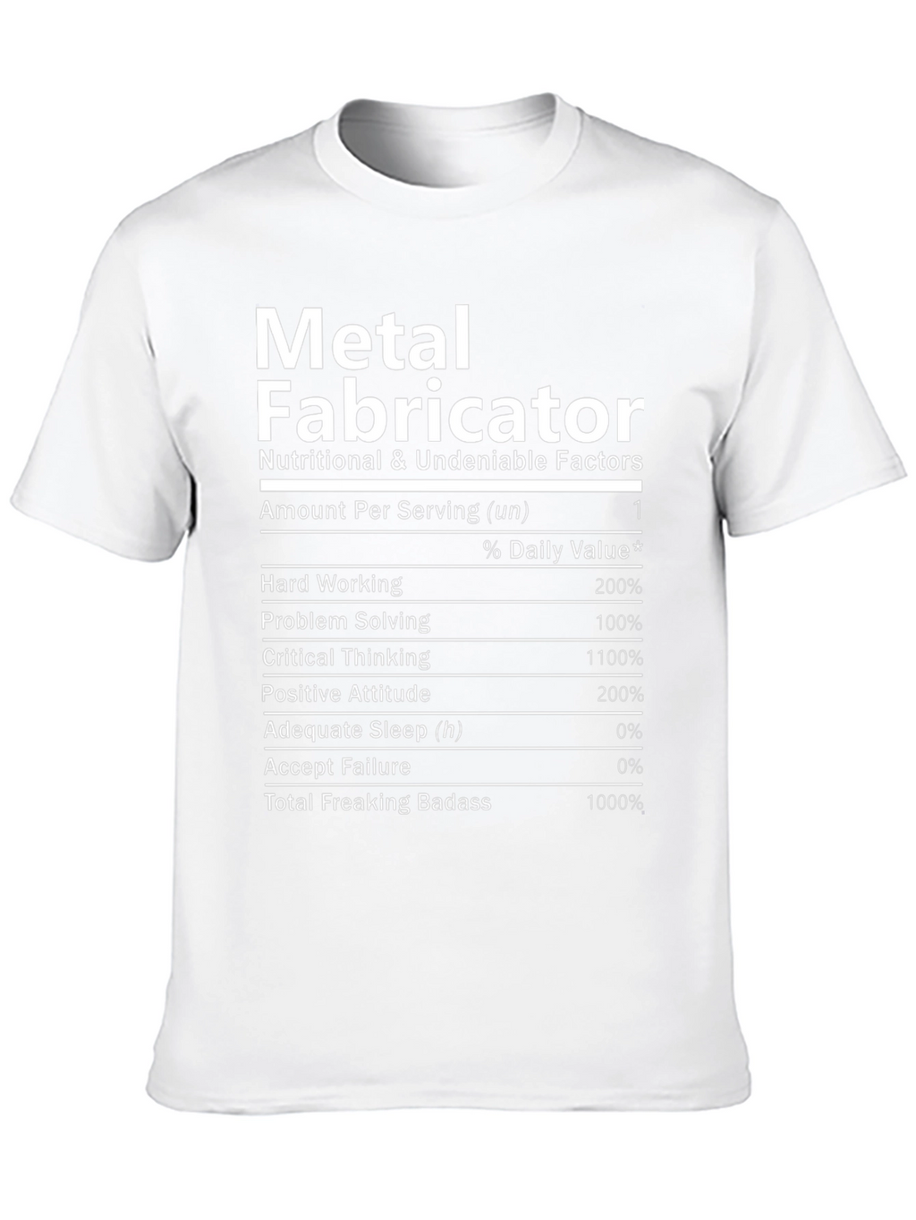 Metal Fabricator Nutrition Facts T-Shirt