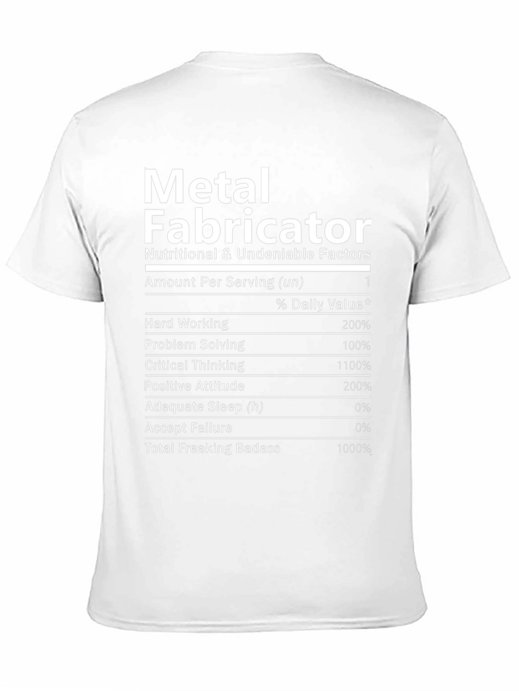 Metal Fabricator Nutrition Facts T-Shirt