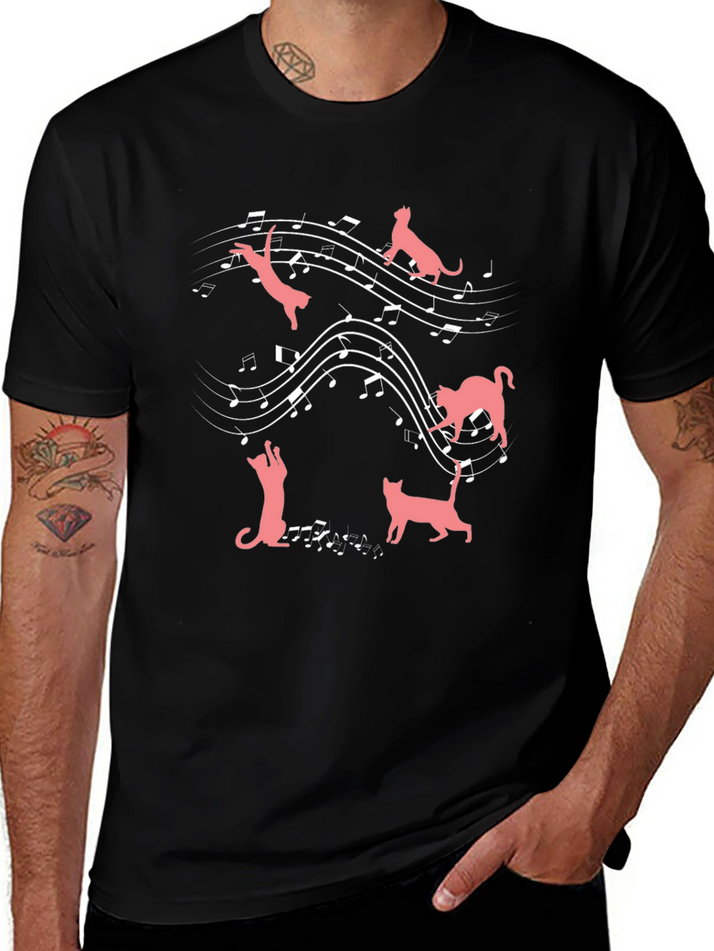 Cats & Music T-Shirt: Feline Harmony Tee