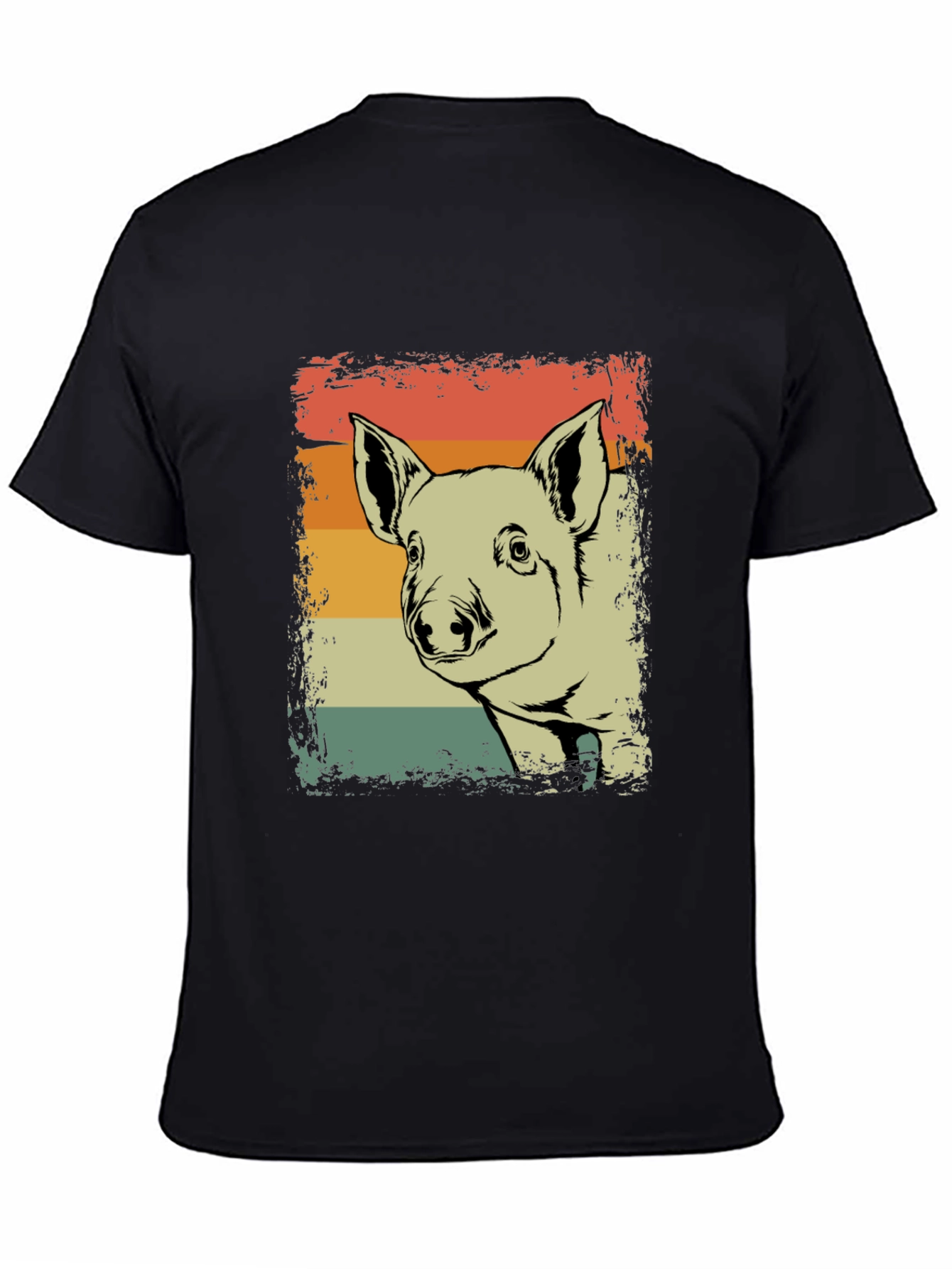Retro Pig Graphic Tee - Vintage Style Piglet T-Shirt