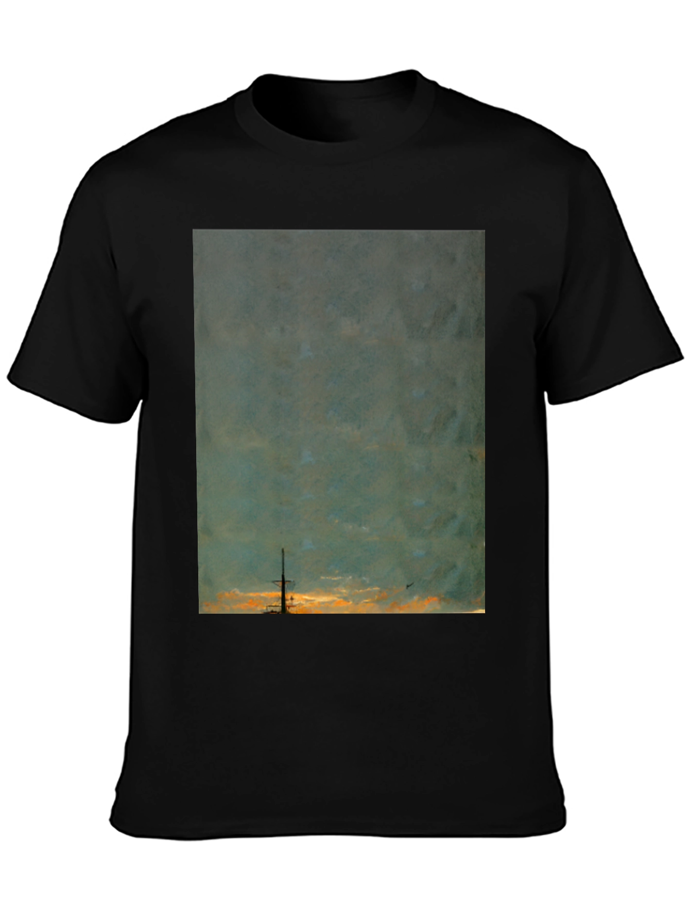 Sunset Ship Graphic Tee - Unique Artistic Design
