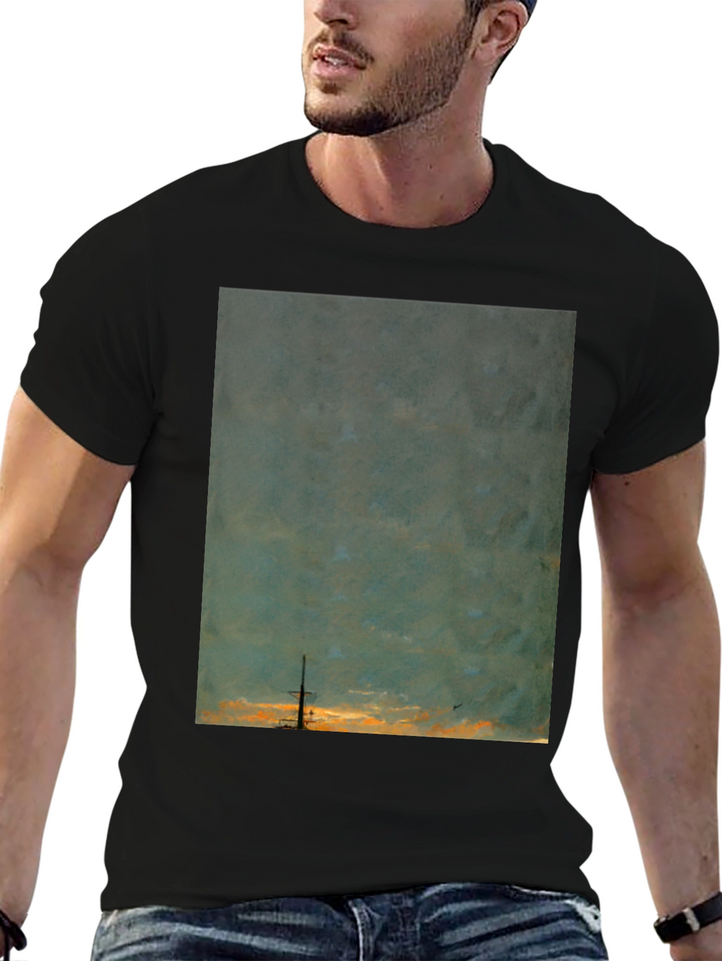 Sunset Ship Graphic Tee - Unique Artistic Design