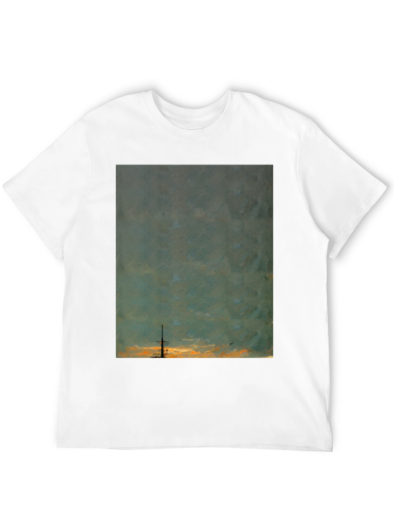 Sunset Ship Graphic Tee - Unique Artistic Design