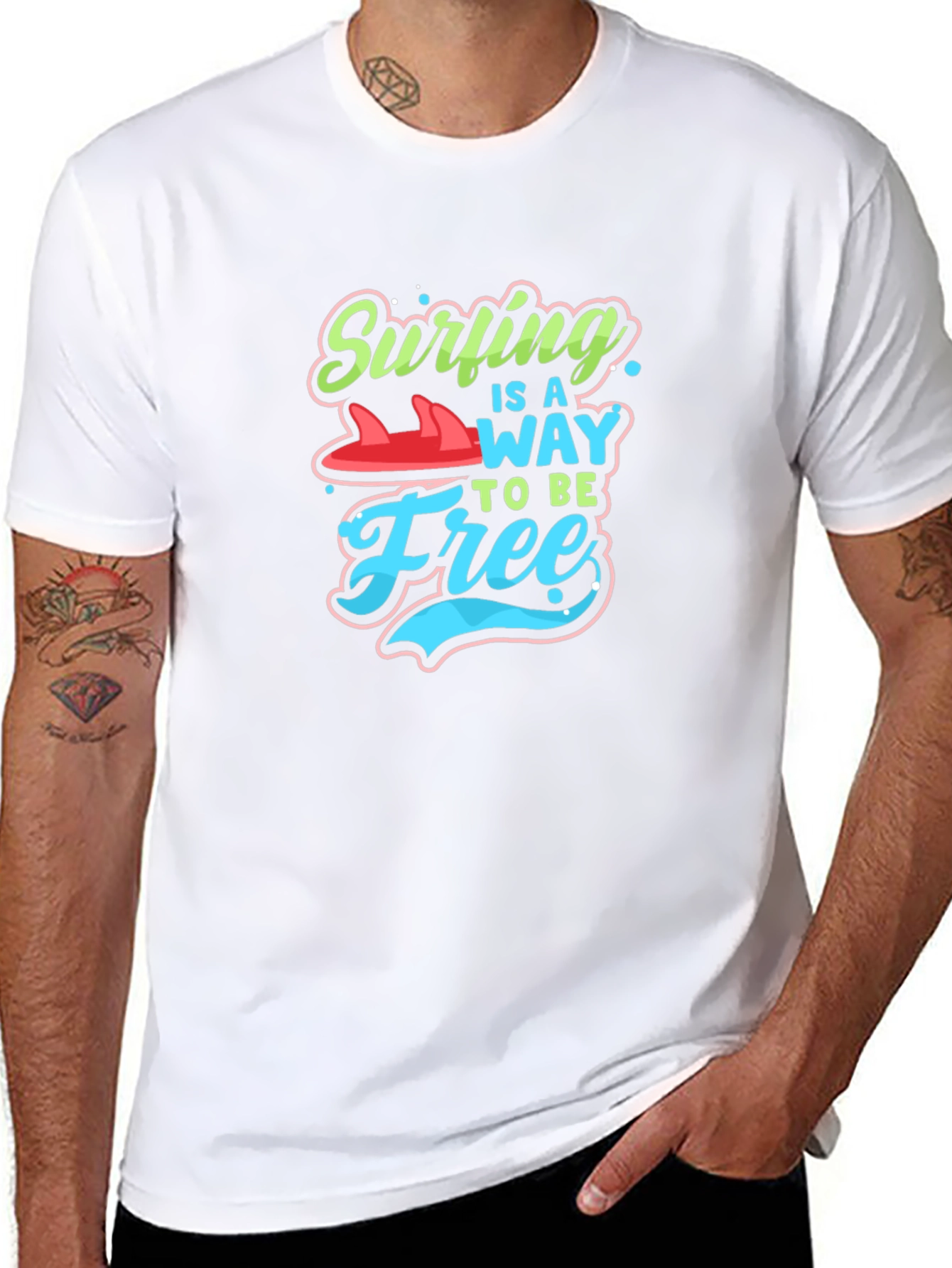Surfing is a Way to Be Free Graphic Tee