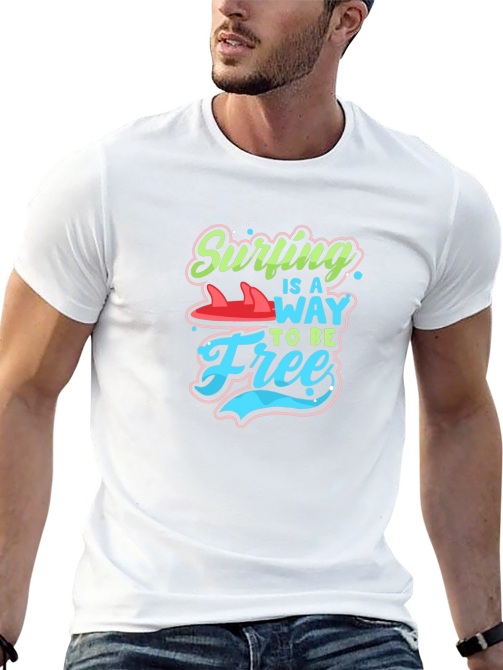 Surfing is a Way to Be Free Graphic Tee