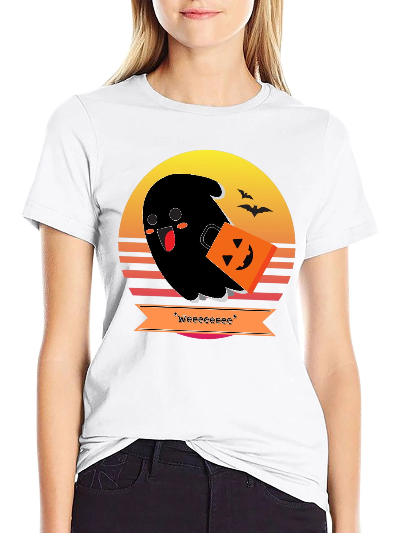 Spooky Cute Ghost Halloween T-Shirt