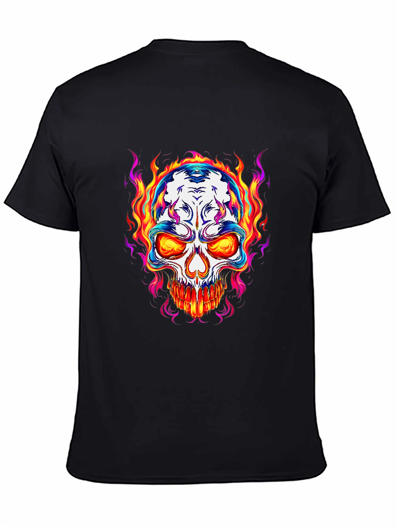 Flaming Skull Graphic T-Shirt