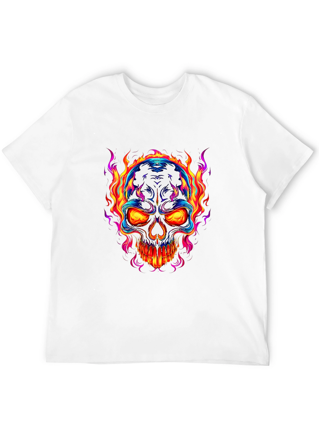 Flaming Skull Graphic T-Shirt