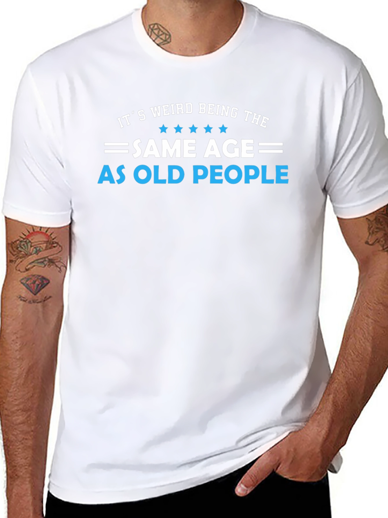 Funny Same Age As Old People Black T-Shirt