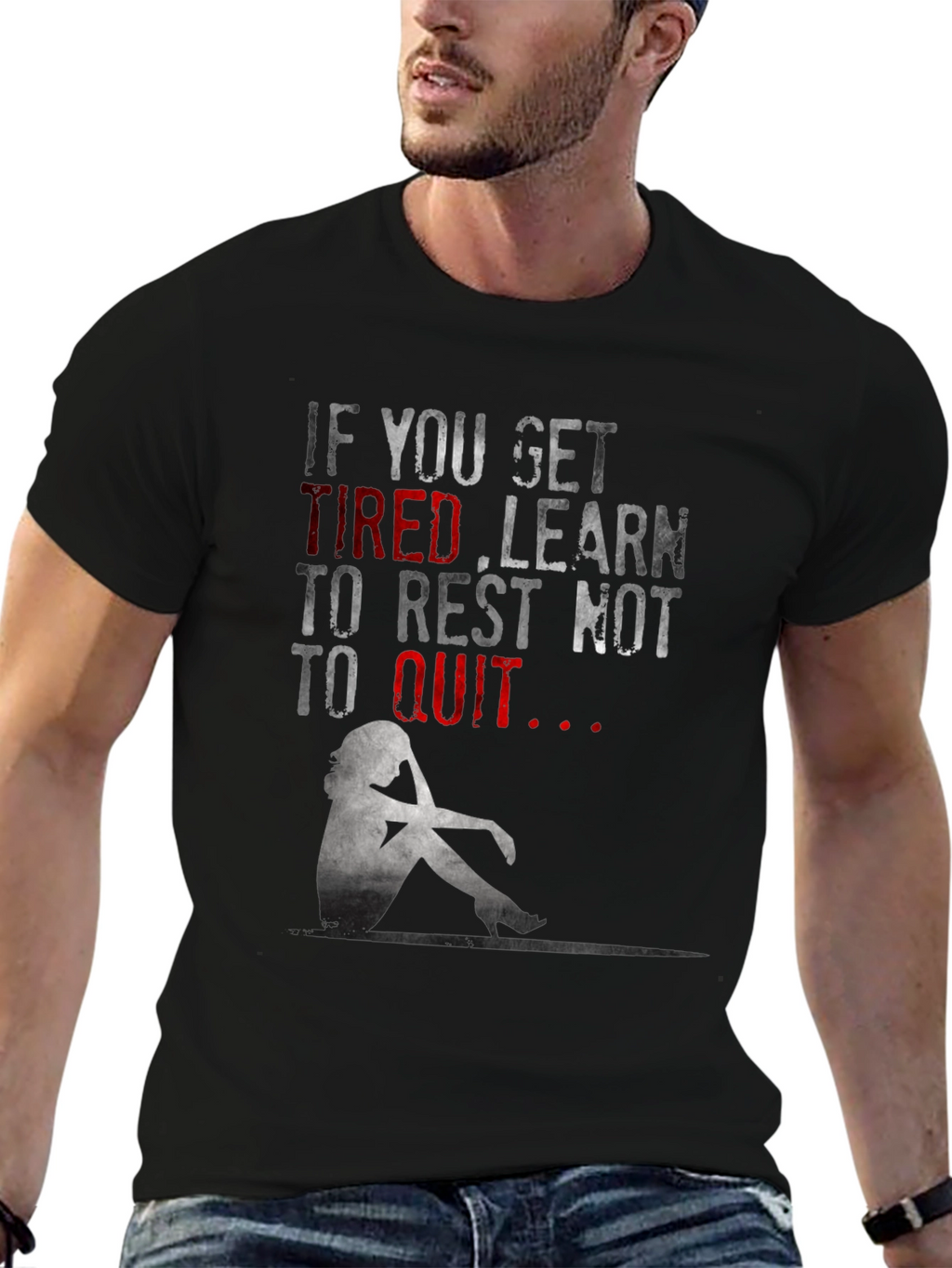 Motivational Graphic T-Shirt: Learn to Rest Not to Quit