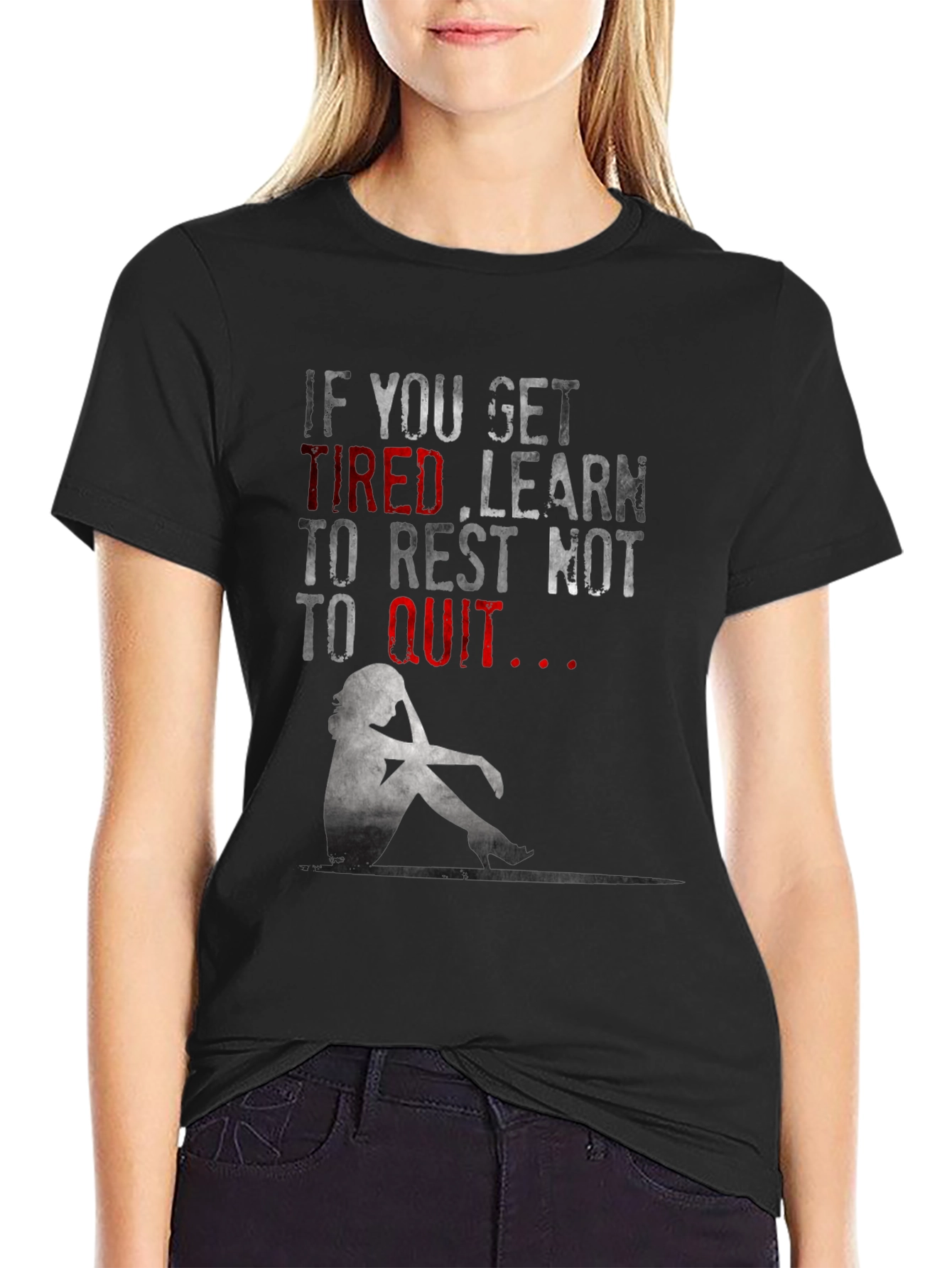 Motivational Graphic T-Shirt: Learn to Rest Not to Quit