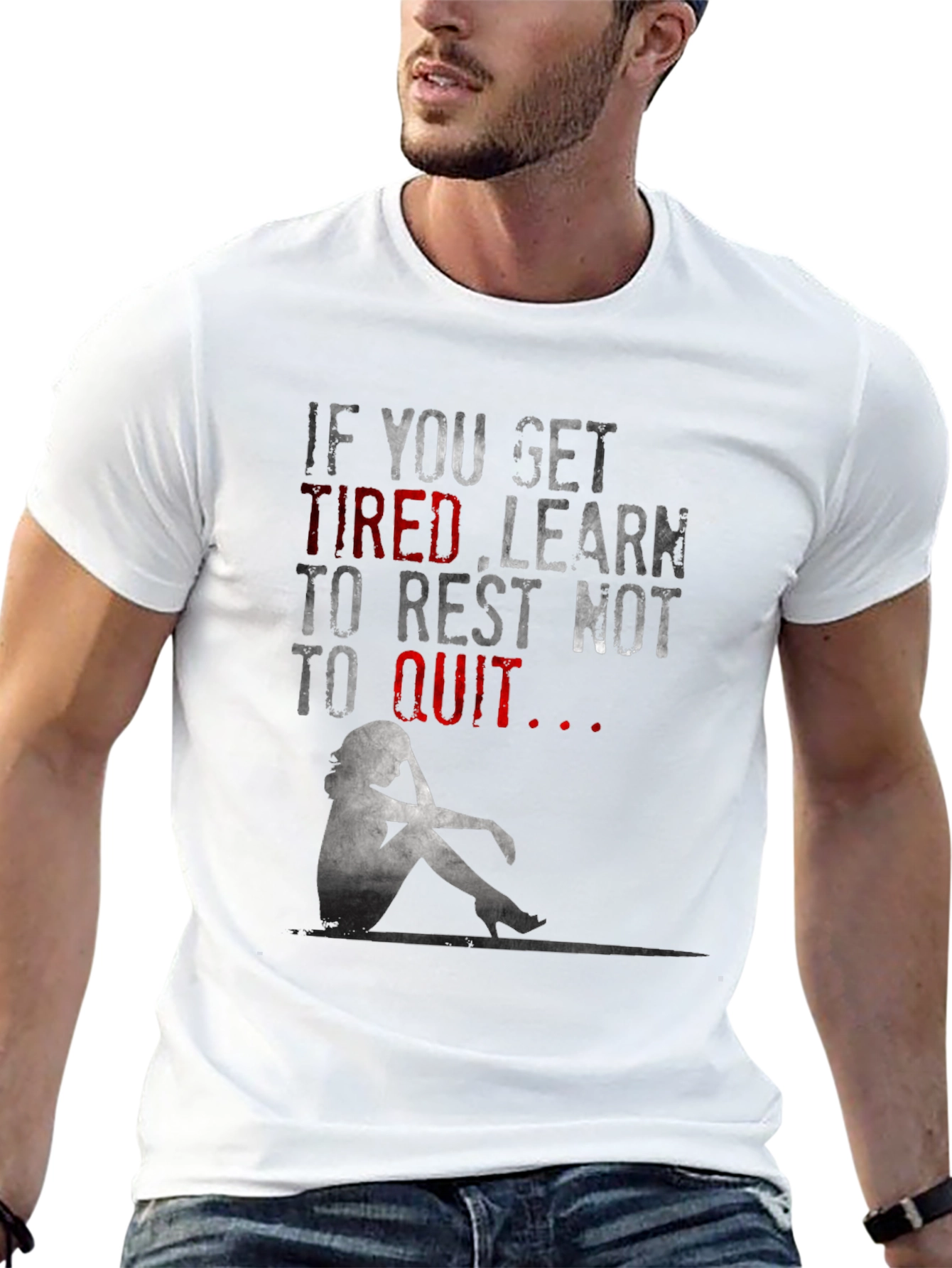 Motivational Graphic T-Shirt: Learn to Rest Not to Quit