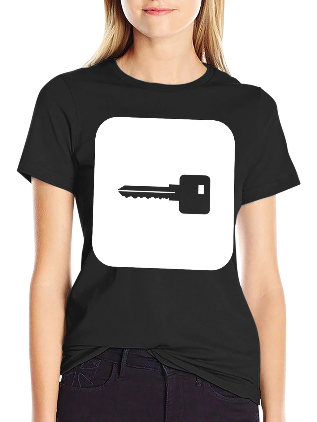 Modern Key Graphic Black T-Shirt