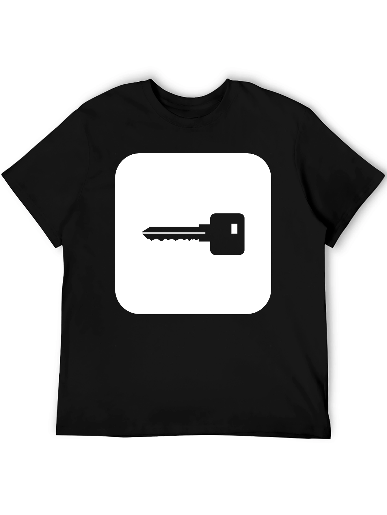 Modern Key Graphic Black T-Shirt