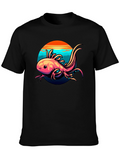 Axolotl Sunset Graphic Tee - Black