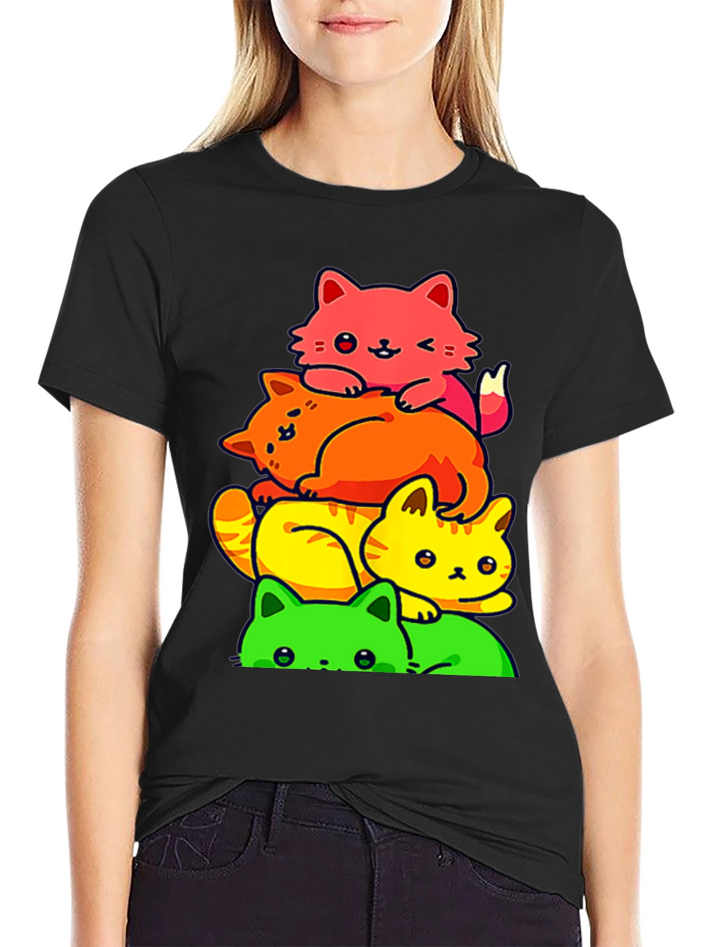 Colorful Cat Stack T-Shirt