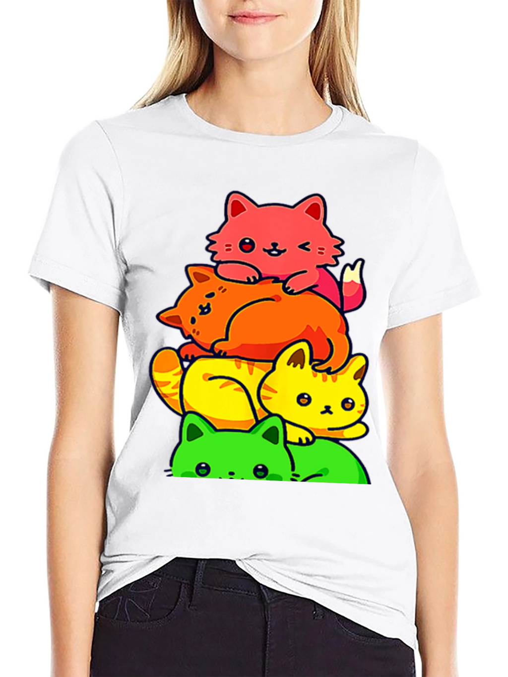 Colorful Cat Stack T-Shirt