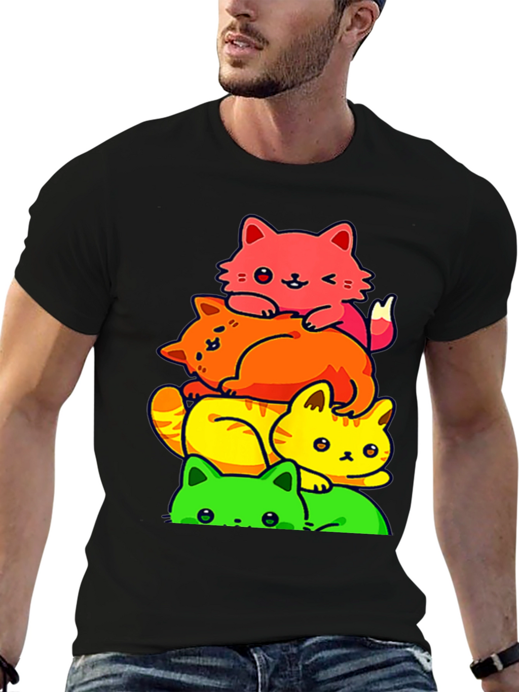 Colorful Cat Stack T-Shirt