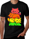 Colorful Cat Stack T-Shirt