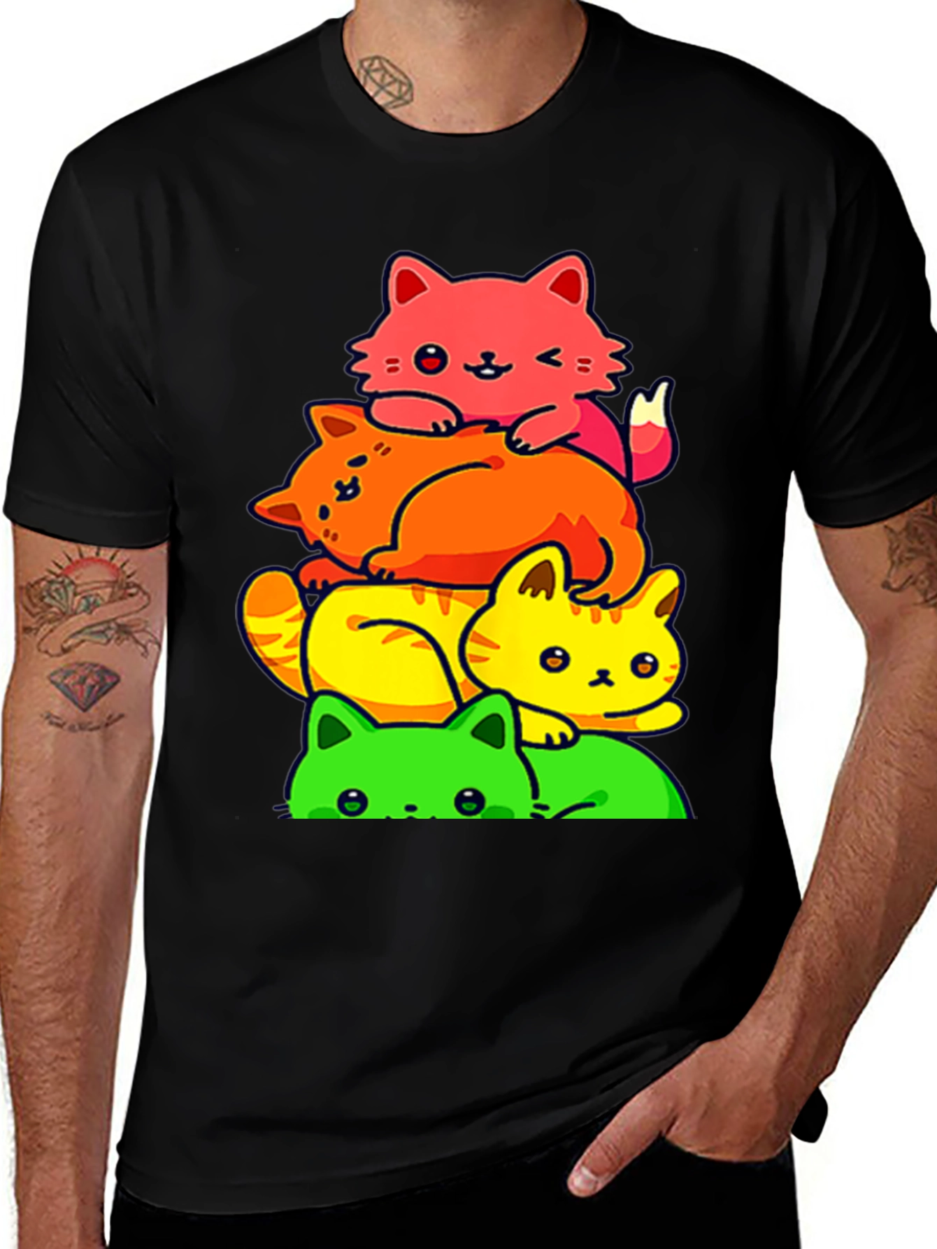 Colorful Cat Stack T-Shirt