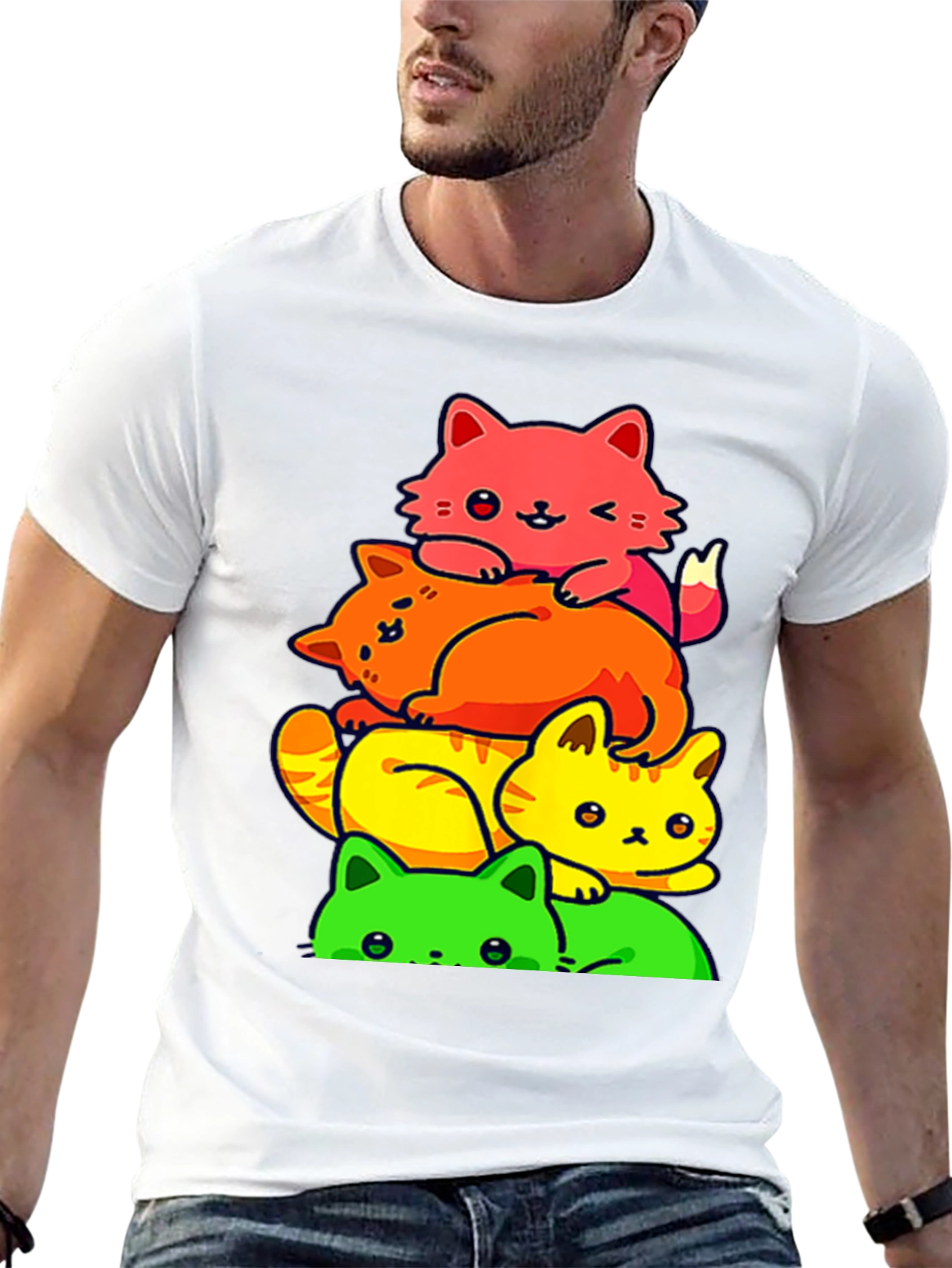 Colorful Cat Stack T-Shirt
