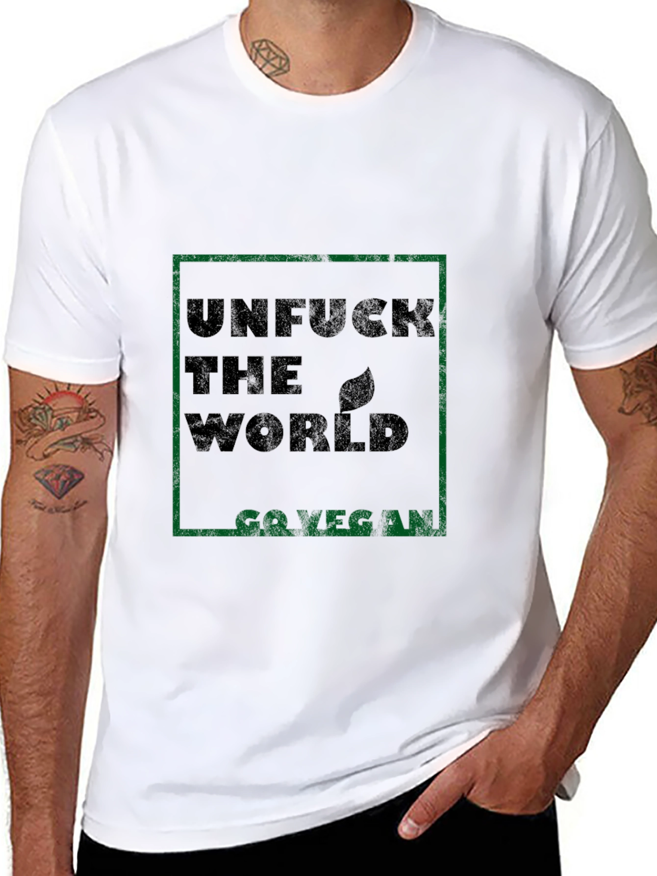 Unfuck The World Go Vegan T-Shirt - Activist Tee