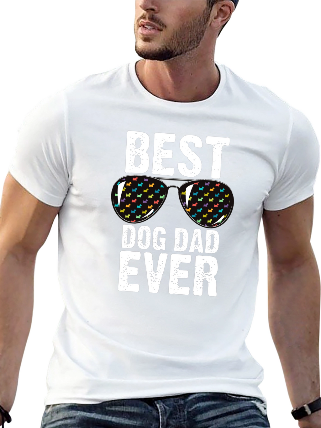 Best Dog Dad Ever T-Shirt - Novelty Graphic Tee