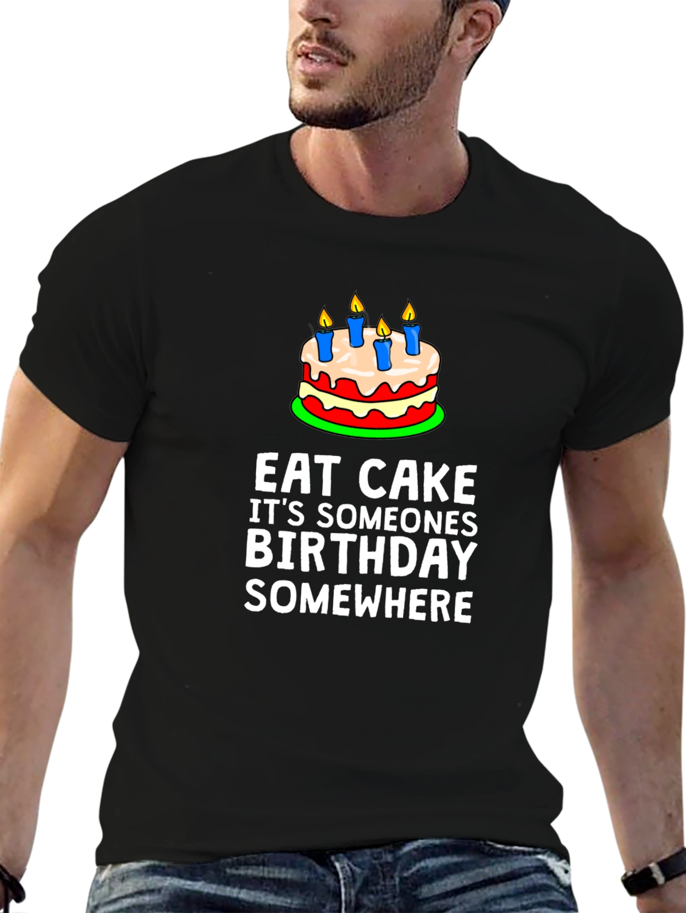Eat Cake Birthday T-Shirt - Funny Graphic Tee