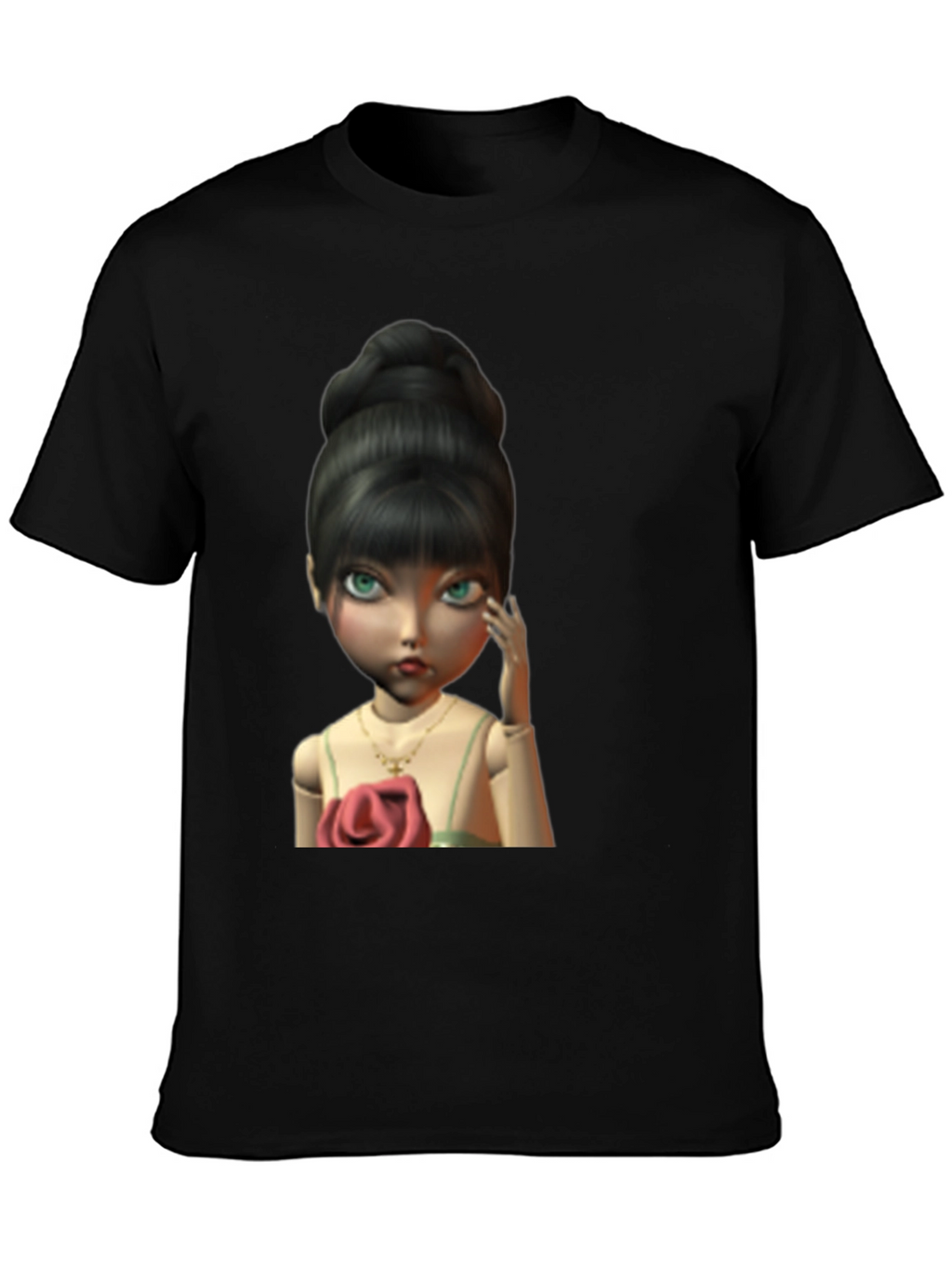 Doll Graphic Print Black T-Shirt