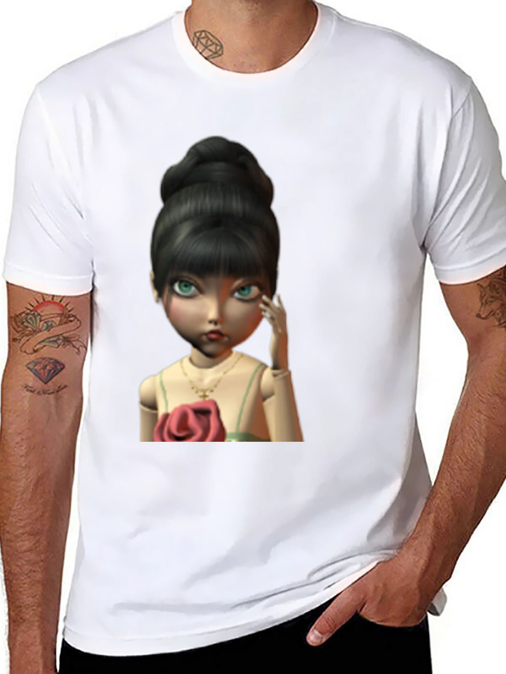 Doll Graphic Print Black T-Shirt