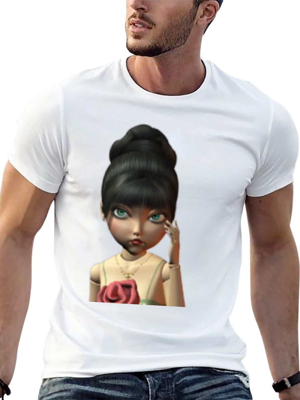 Doll Graphic Print Black T-Shirt