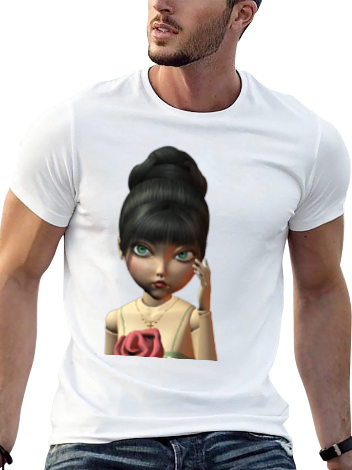 Doll Graphic Print Black T-Shirt
