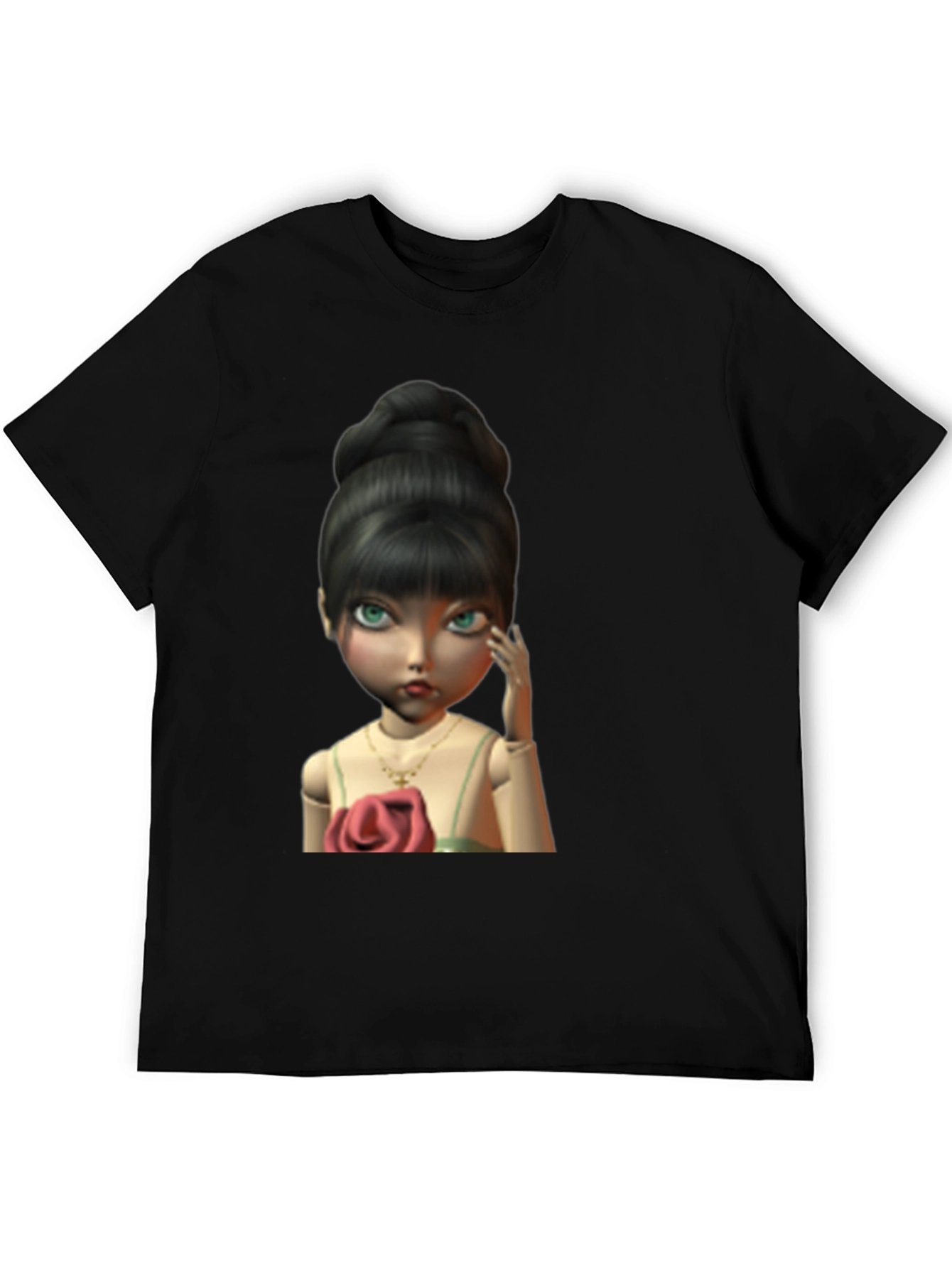 Doll Graphic Print Black T-Shirt