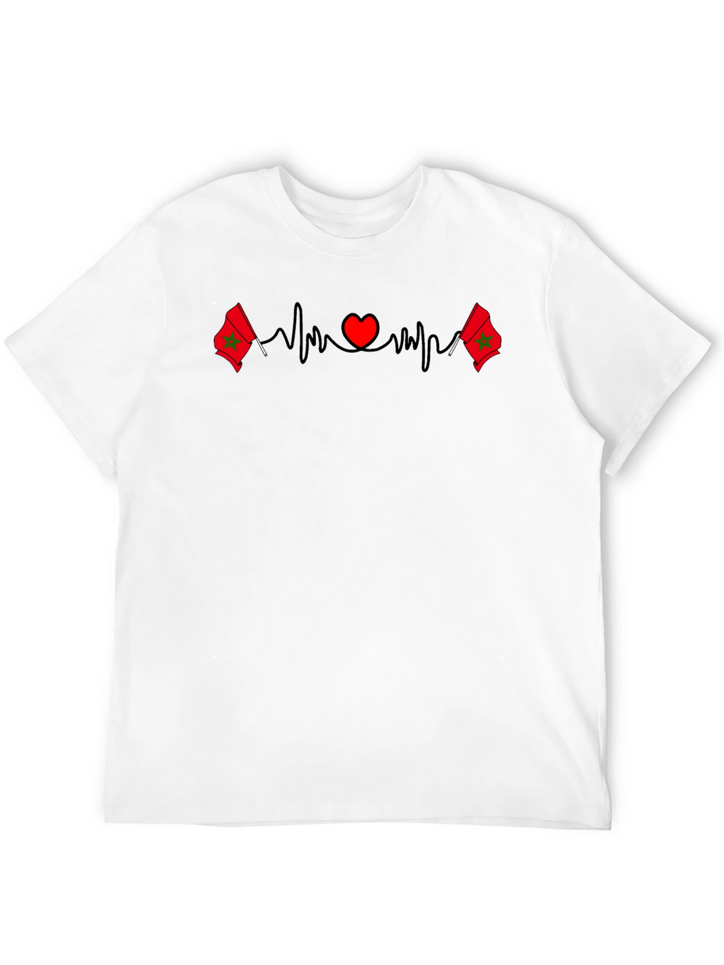 Morocco Flag Heartbeat T-Shirt