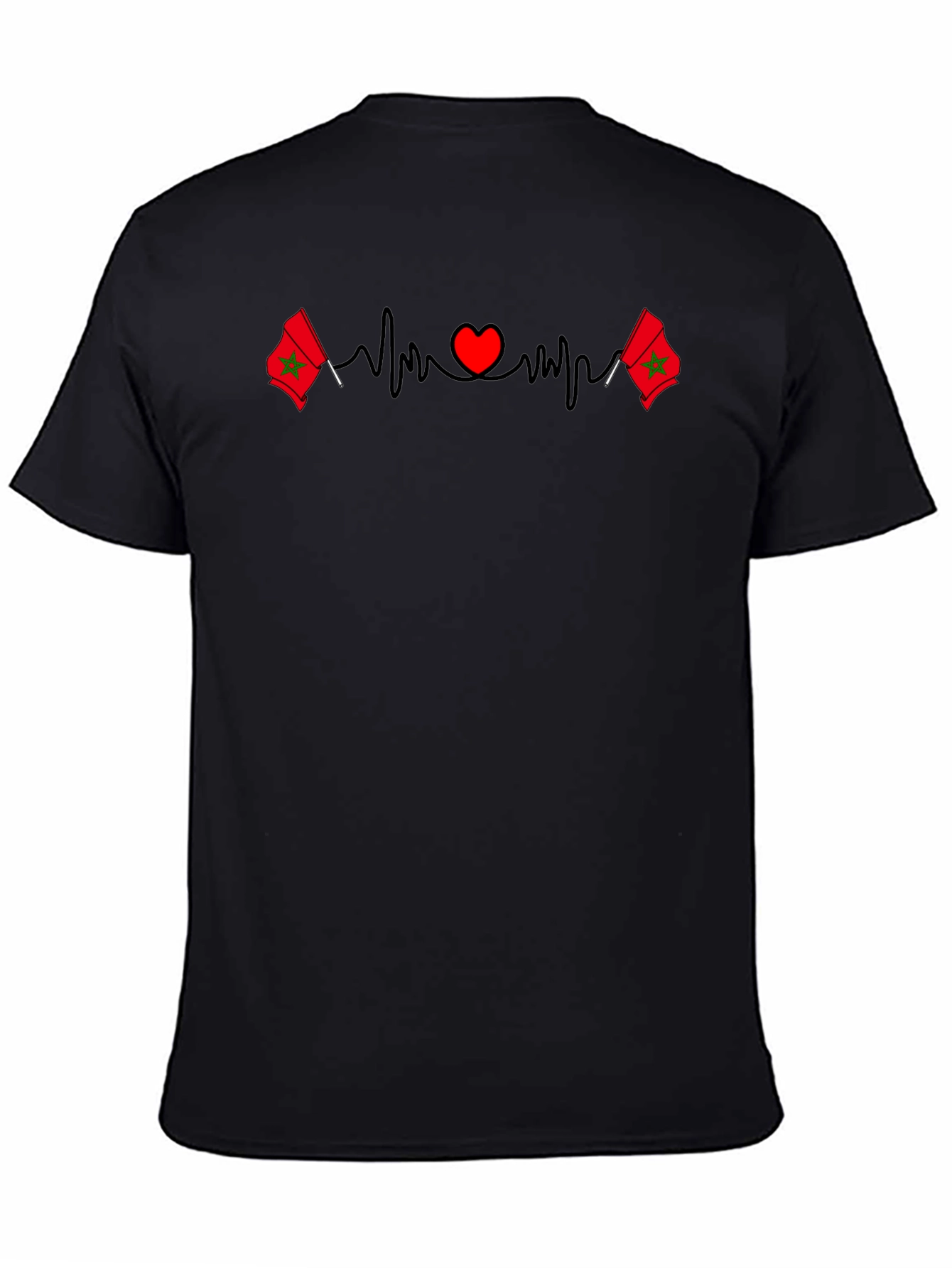 Morocco Flag Heartbeat T-Shirt