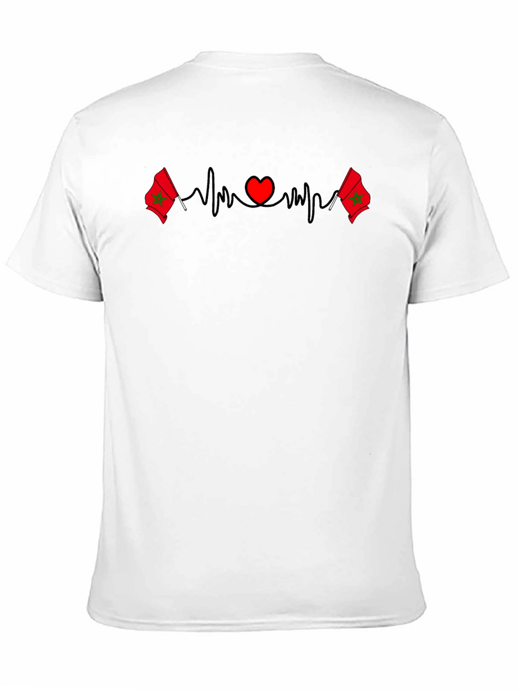 Morocco Flag Heartbeat T-Shirt