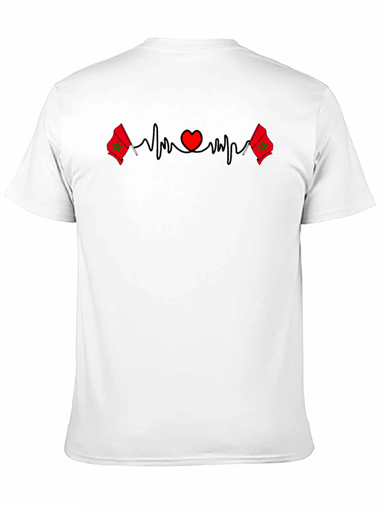 Morocco Flag Heartbeat T-Shirt