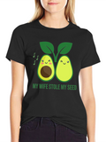Funny Avocado Graphic T-Shirt - Stole My Seed