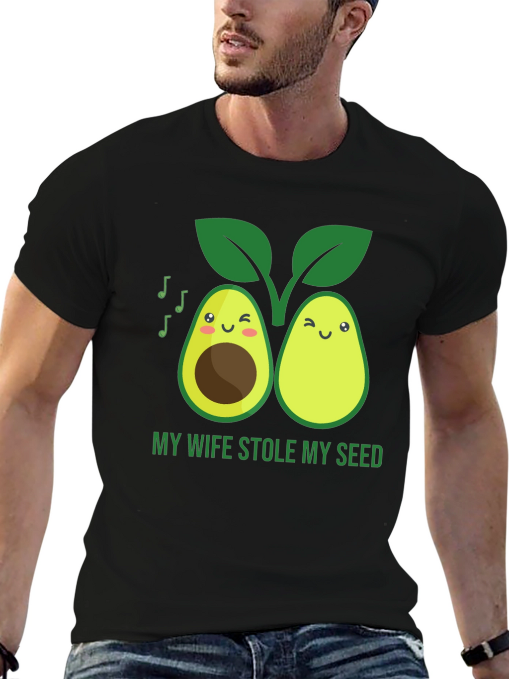 Funny Avocado Graphic T-Shirt - Stole My Seed