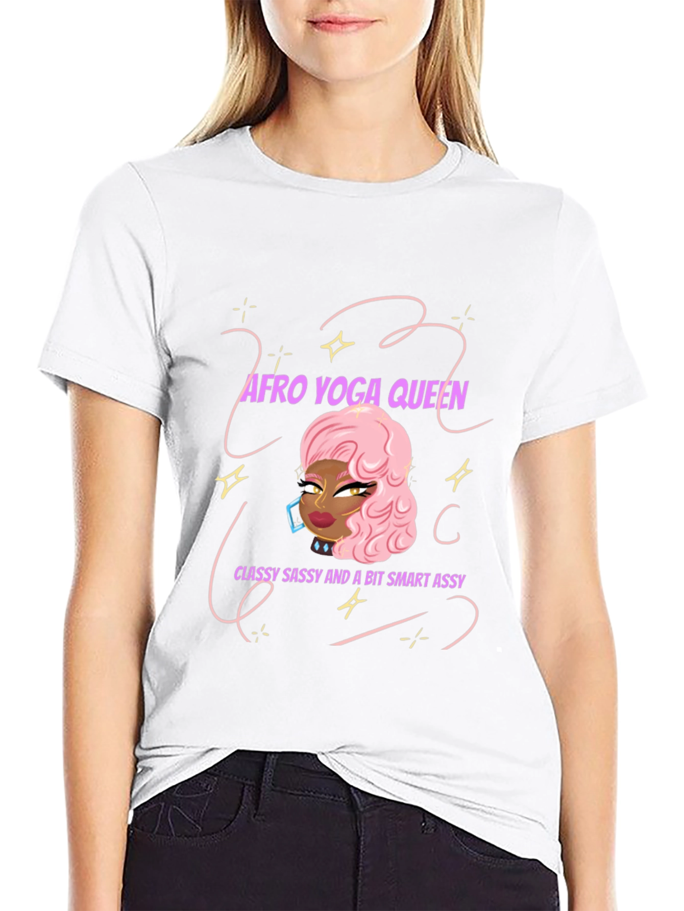 Afro Yoga Queen T-Shirt: Classy Sassy & Smart