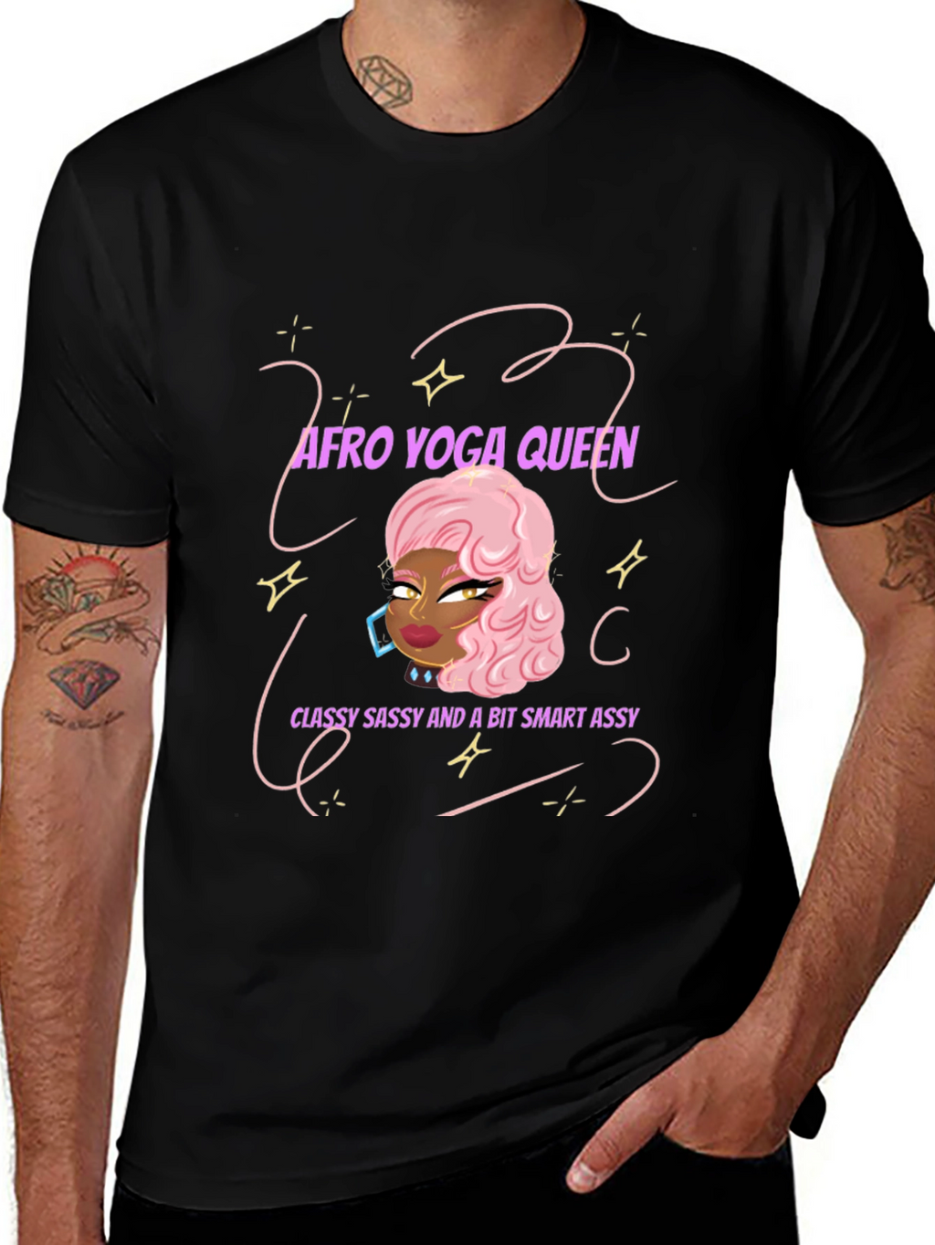 Afro Yoga Queen T-Shirt: Classy Sassy & Smart